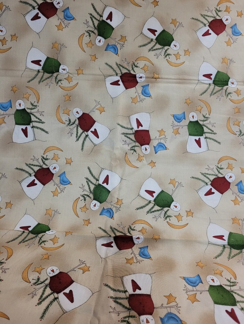 Button Button Designs By Cheri Snowman Sewing Fabric (1056)